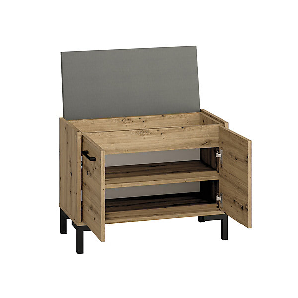 Banc meuble à chaussures 2 portes Liora Bois