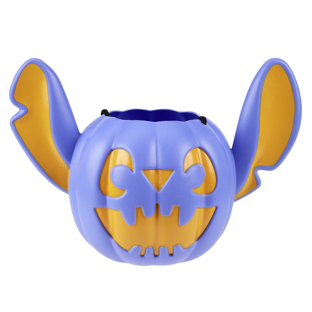 Seau à bonbons Halloween Disney Stitch bleu et orange Ø15xH20cm
