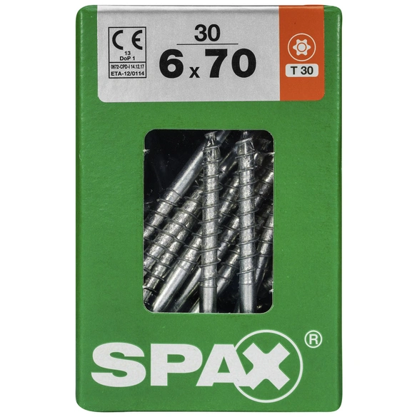Universalschraube, 6 mm, Stahl, 30 Stk., TRX 6x70 L