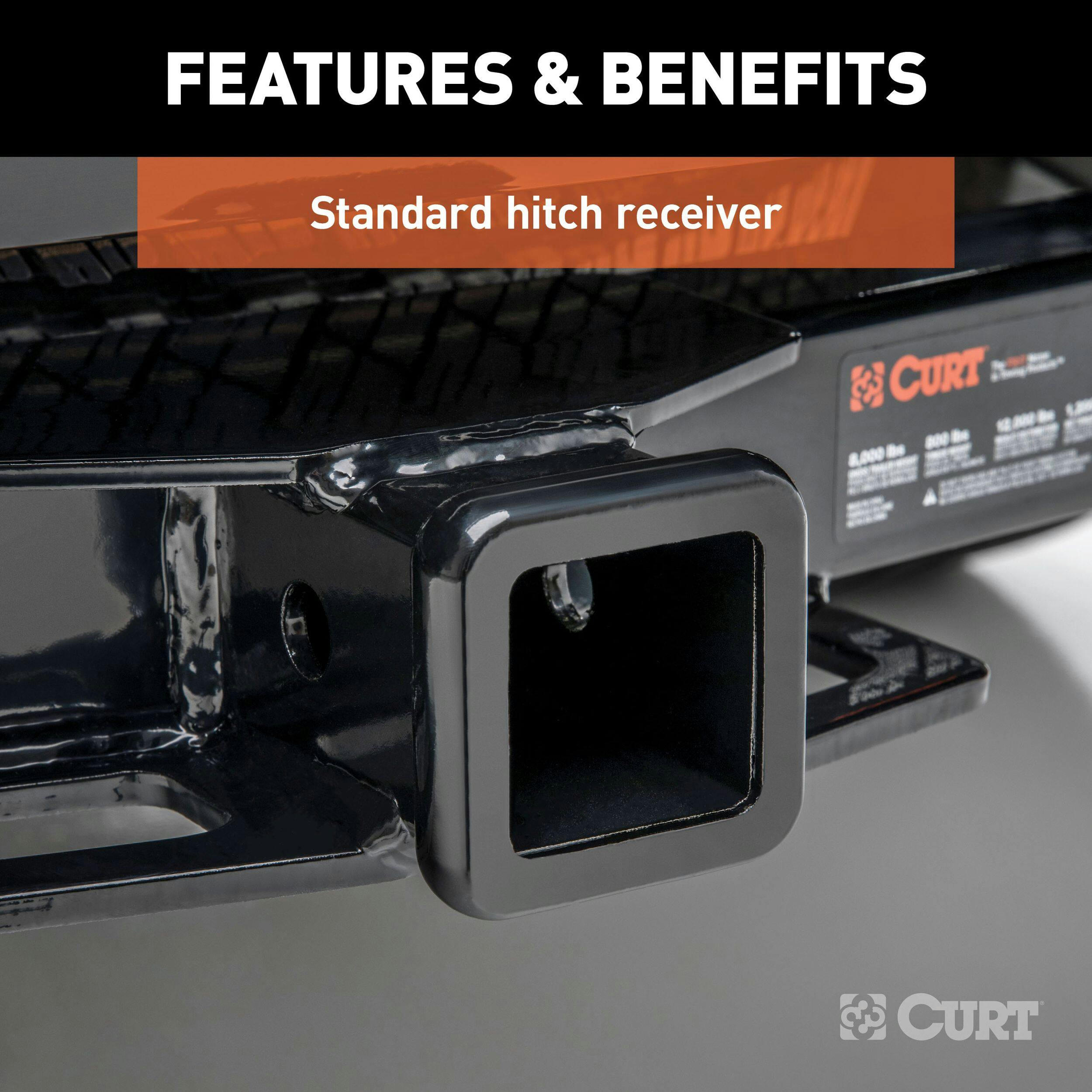 CURT 13503 Class 3 Trailer Hitch, Select Jeep Gladiator, 2-in Receiver