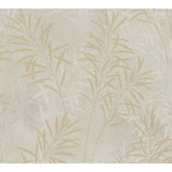 Vliestapete, BxL: 53 x 1005 cm, hellgrau/goldfarben