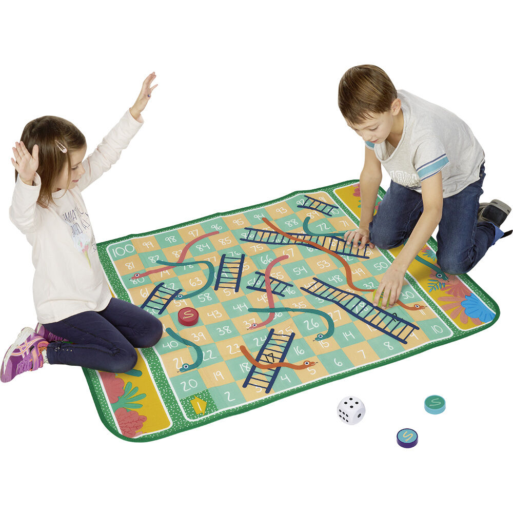 Tapis jeu des serpents XL avec pions et dé 130x93cm