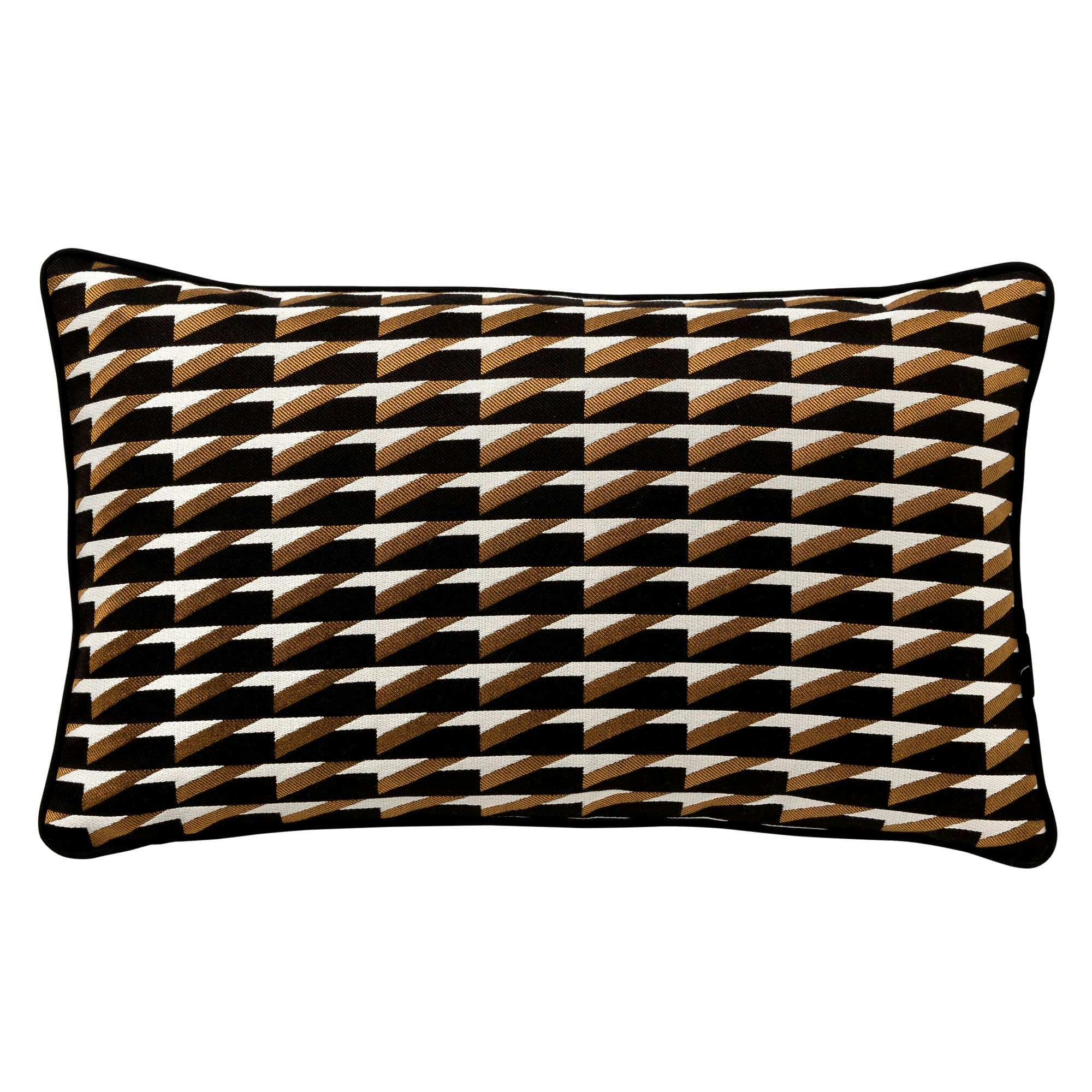 - Coussin - noir en coton, rayonne et polyester 30x50 cm avec motif