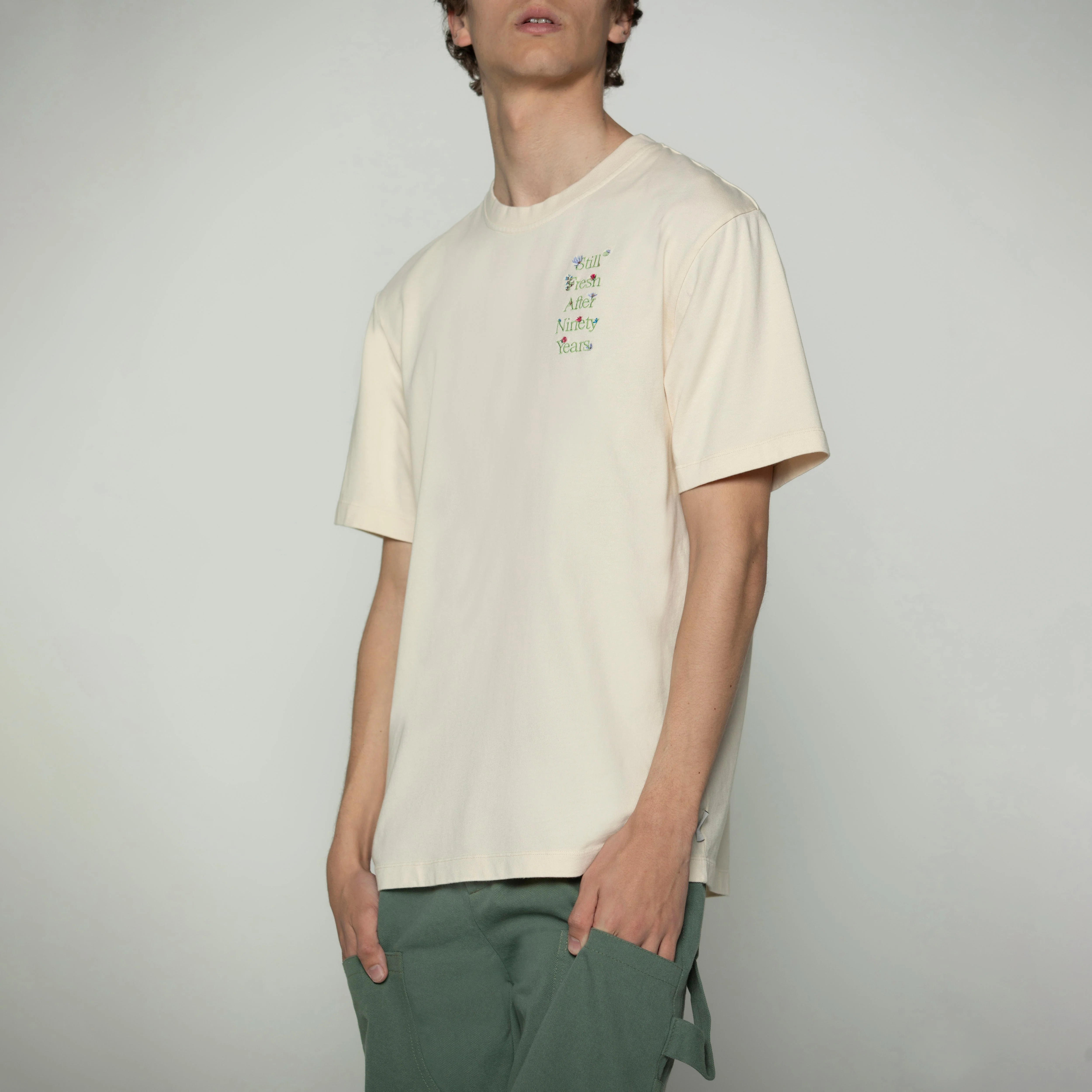 Sanjo Faded Still Fresh T-shirt // Ecru