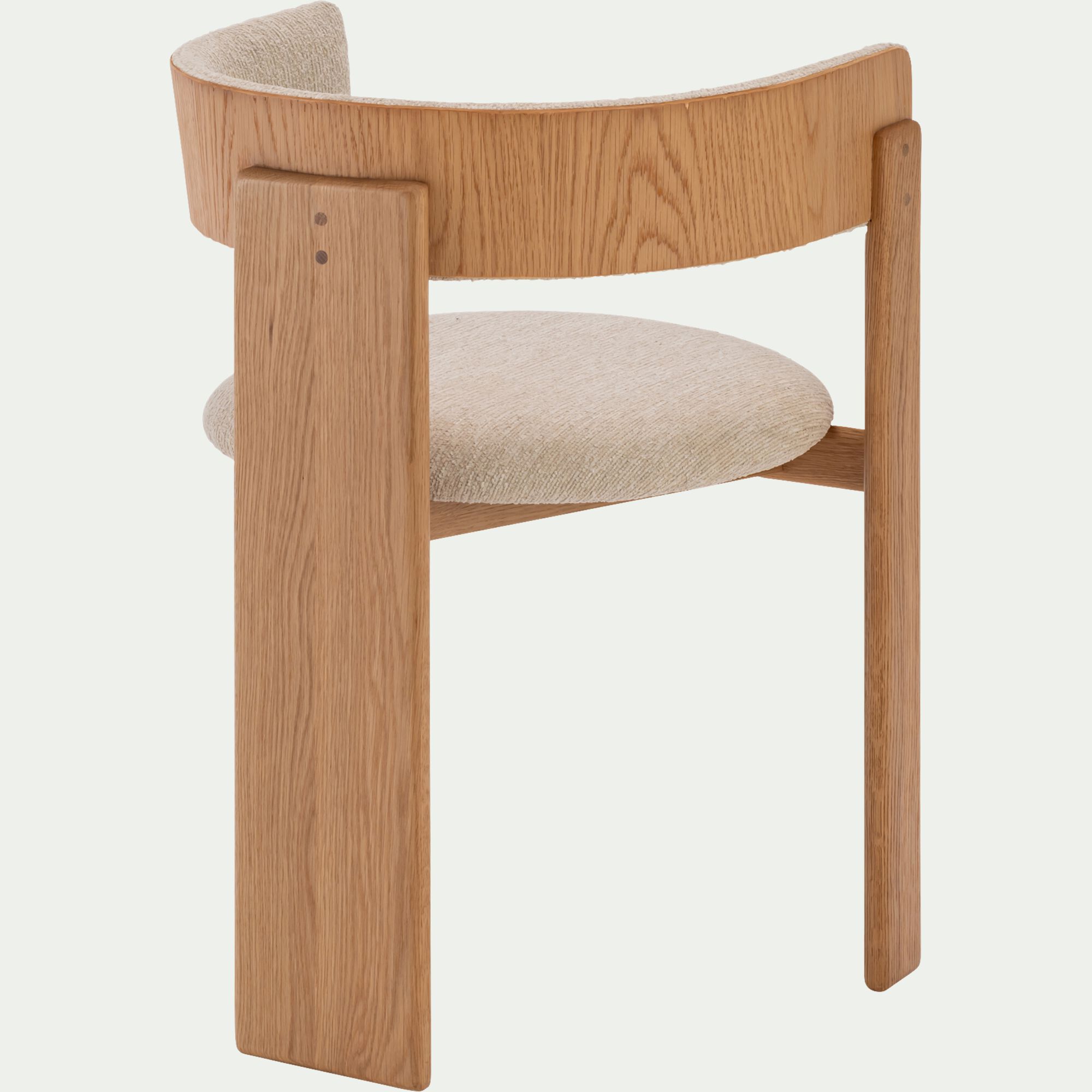 ADONIA - Chaise en tissu bouclette avec accoudoirs - blanc