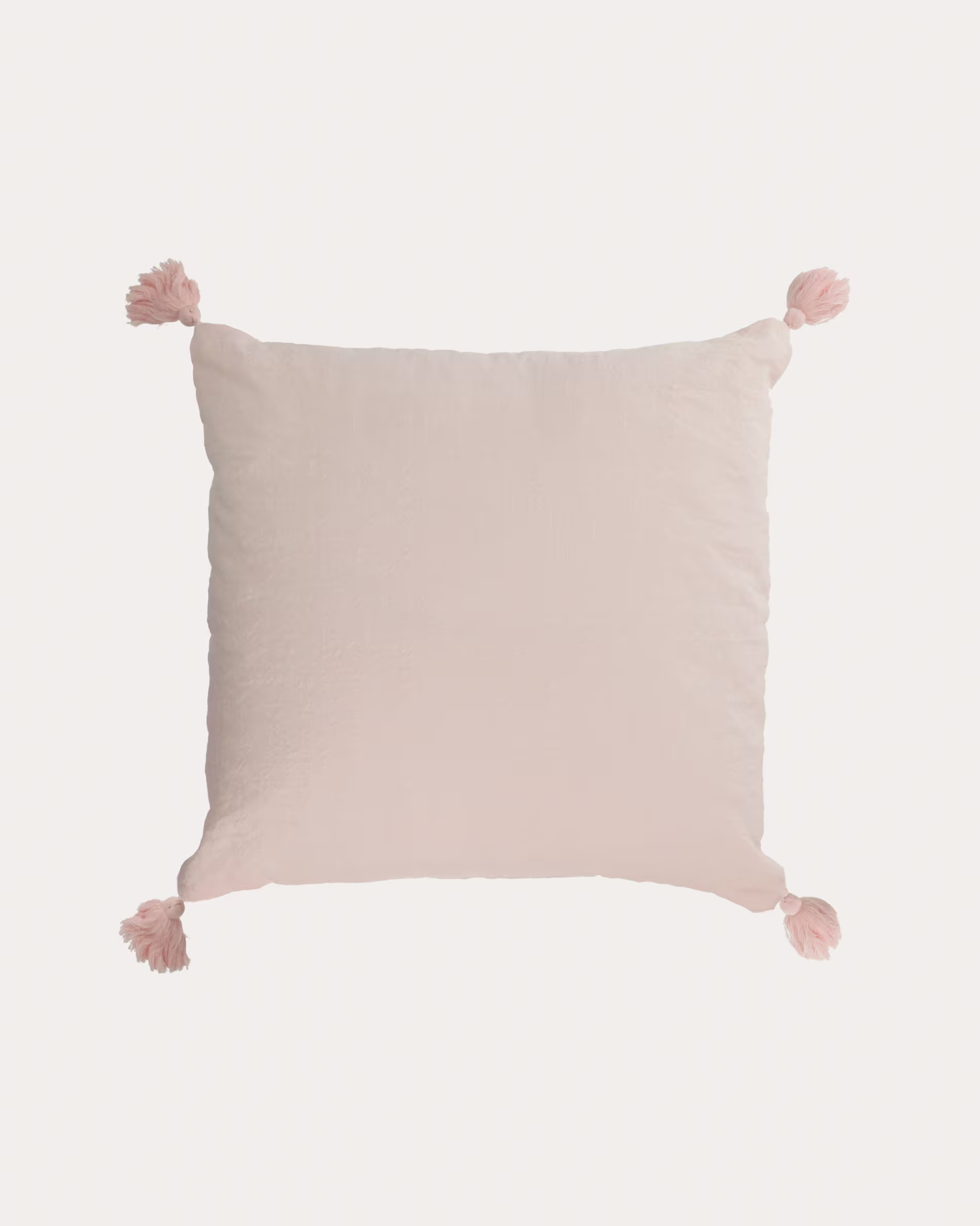Funda cojín Eirenne de algodón y lino rosa 45 x 45 cm