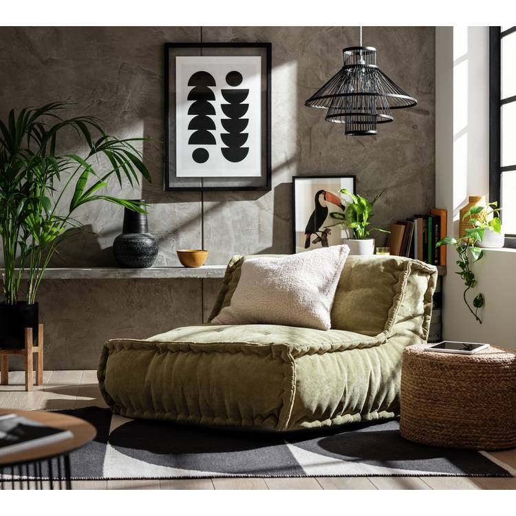 Habitat Estelle Quilted Bean Bag - Green