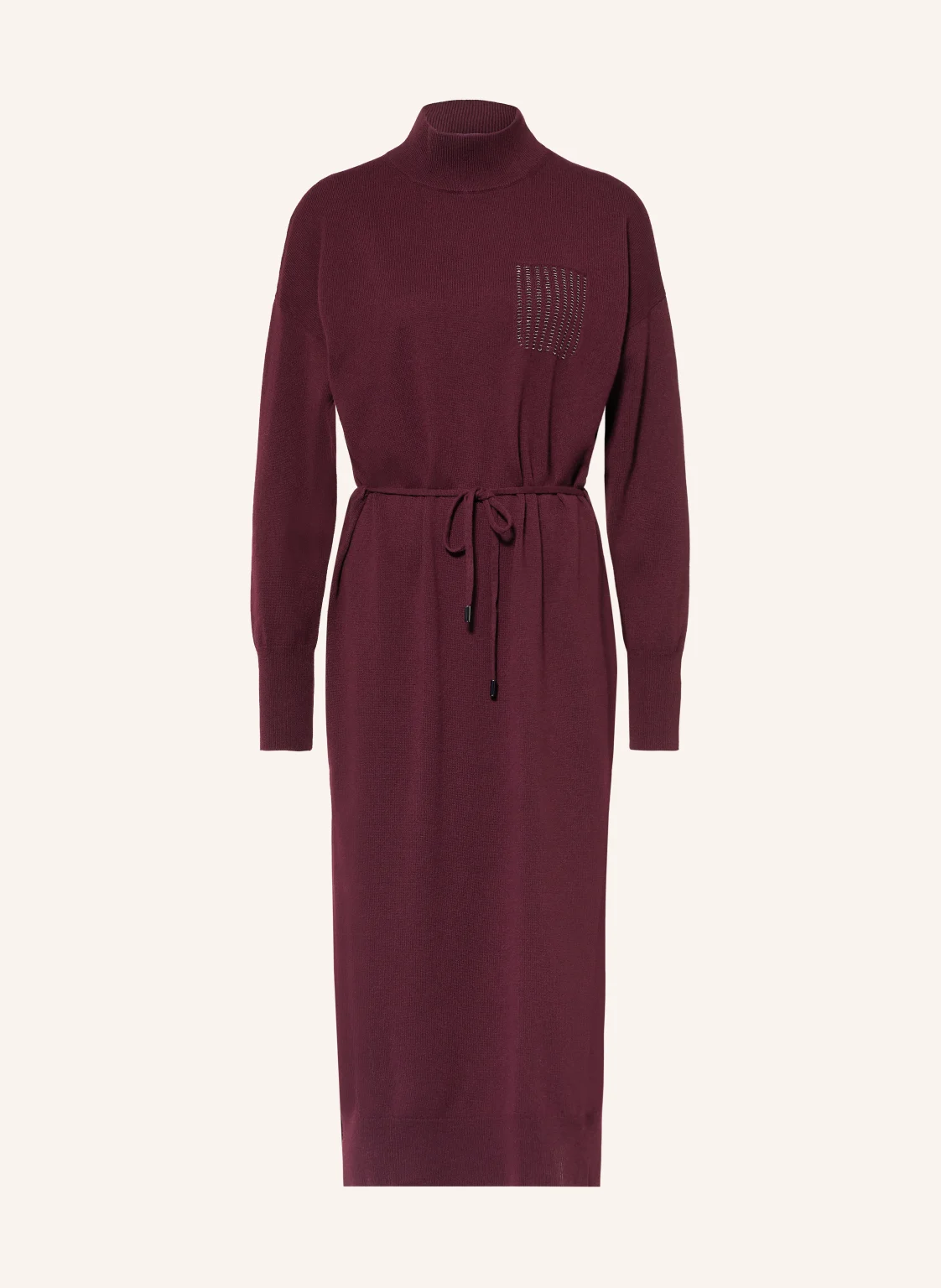 PESERICO Strickkleid mit Seide und Schmucksteinen