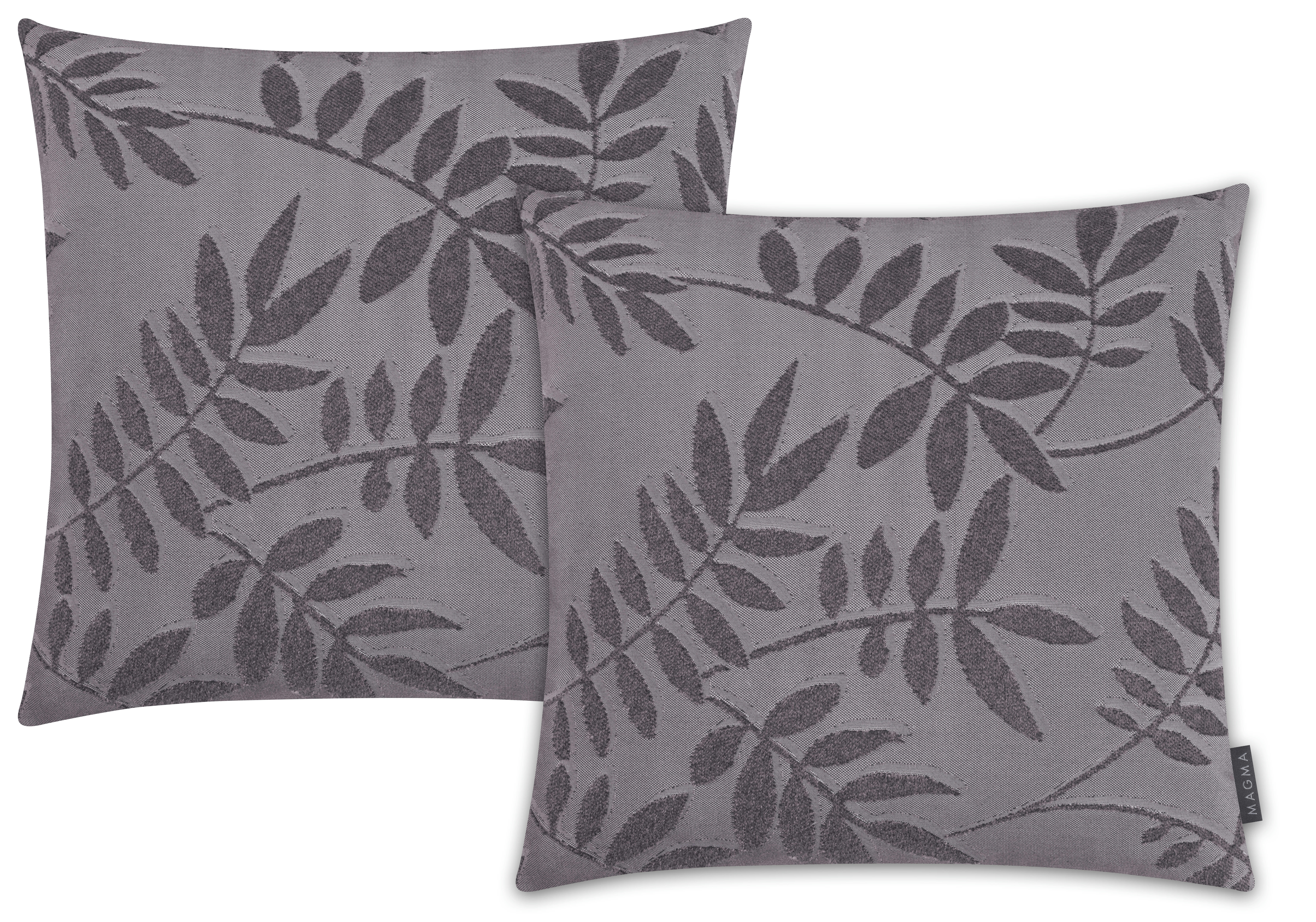 DILARA - Housses de coussin jacquard velours anthracite 50x50 -Lot de 2