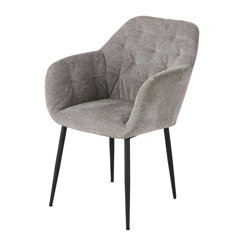 Willy - Fauteuil à dîner en velours gris clair