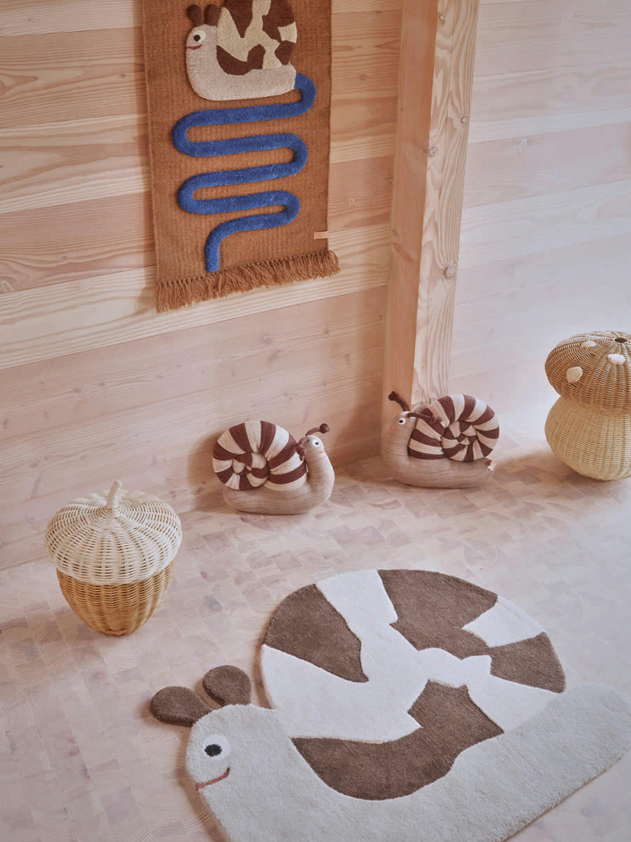 SNAIL - Tapis mural marron en laine H87x50cm