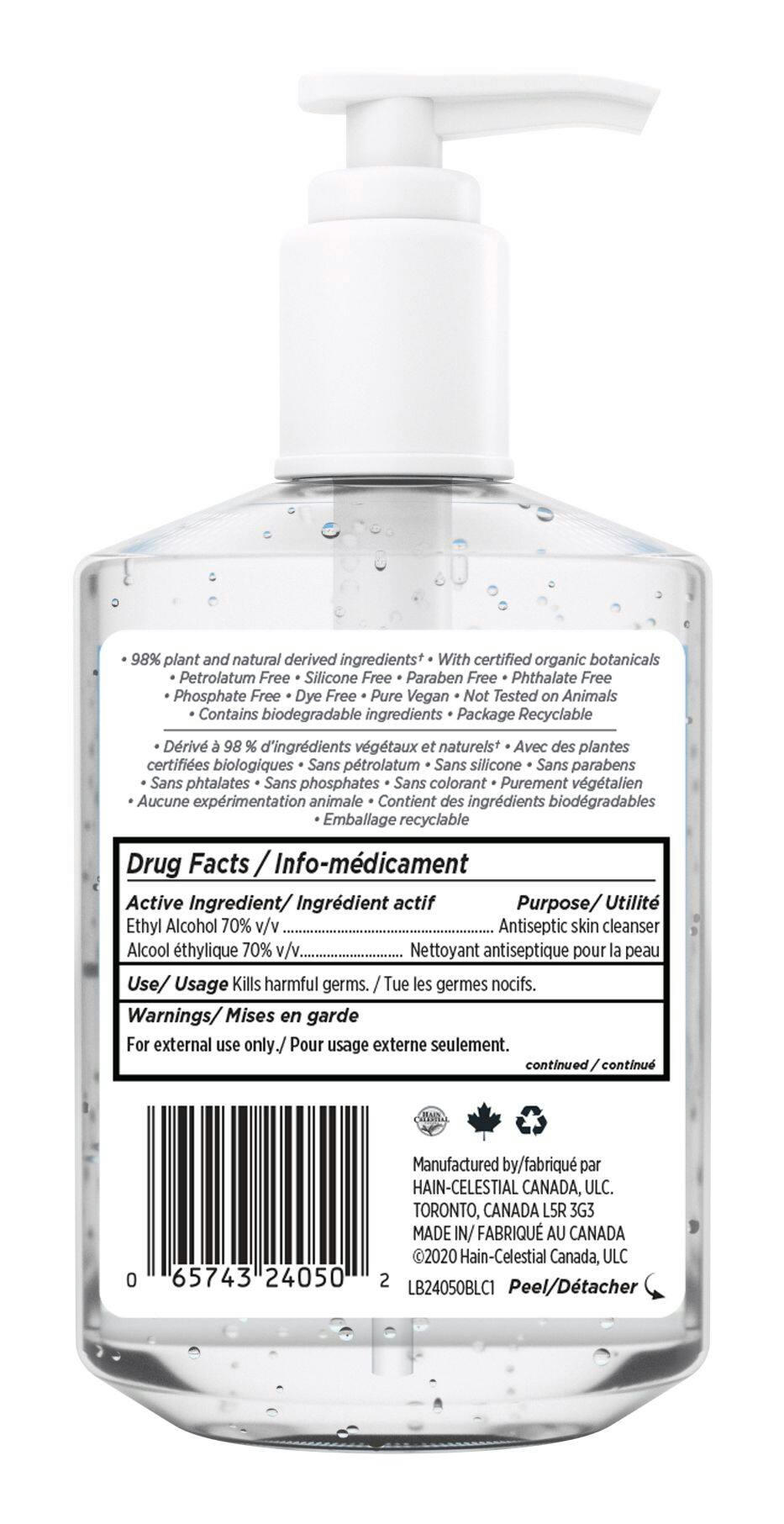 One Step Live Clean® Pump Hand Sanitizer Gel with Aloe, Natural Scent, Assorted Sizes
