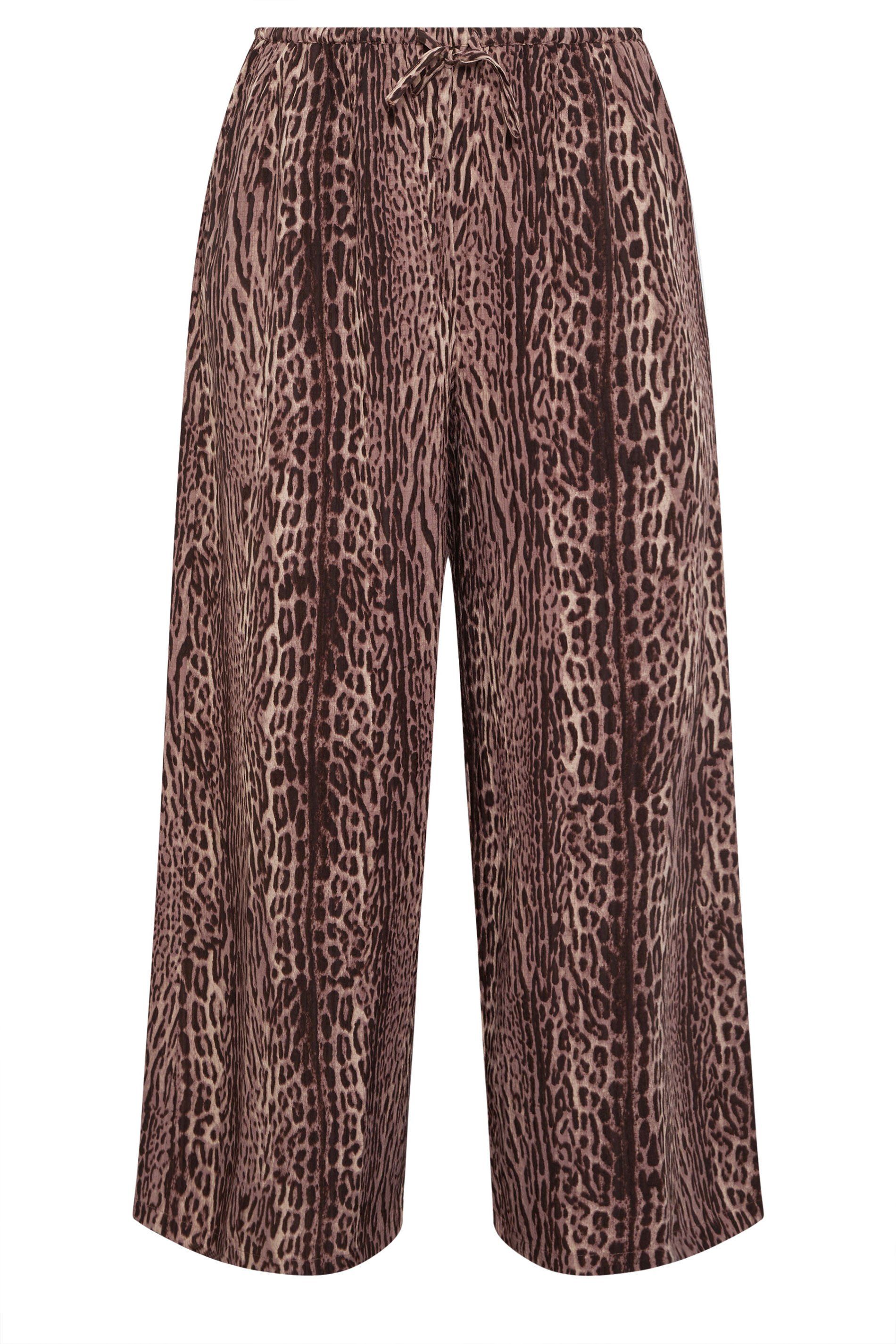 Yours Leopard Wide Leg Trousers