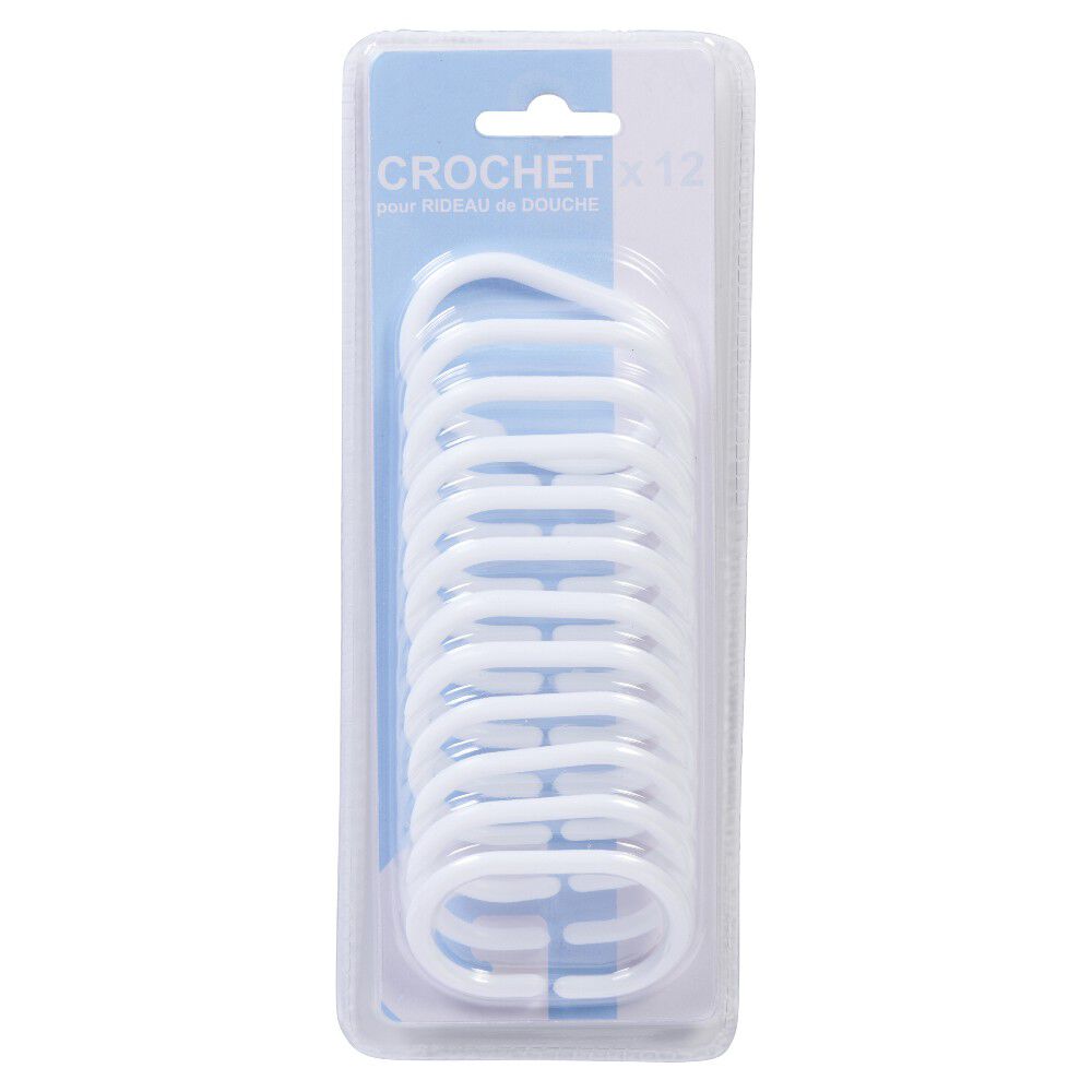 Anneau de douche blanc ovale x12