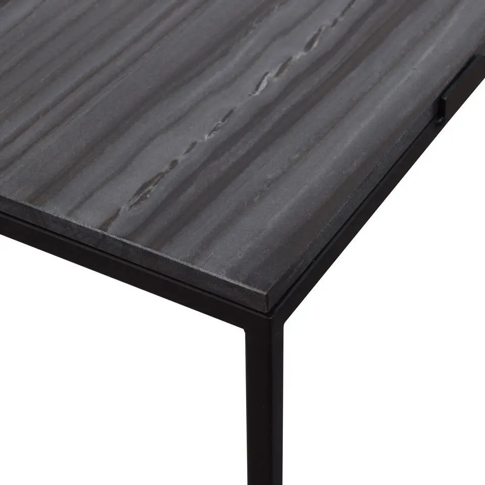 LOFT42 Marble S Bijzettafel Vierkant Zwart - Metaal - Marmer - 36,5x43x43