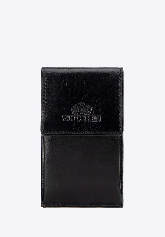 Etui na klucze skórzane prostokątne małe czarne