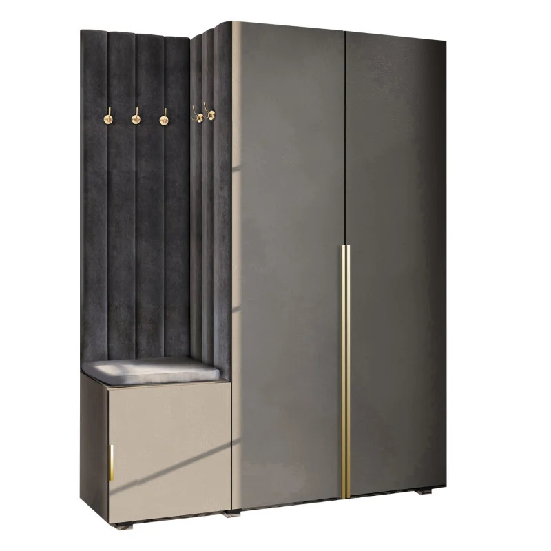 Garderoba Aria w7 szara hexa czarna /48