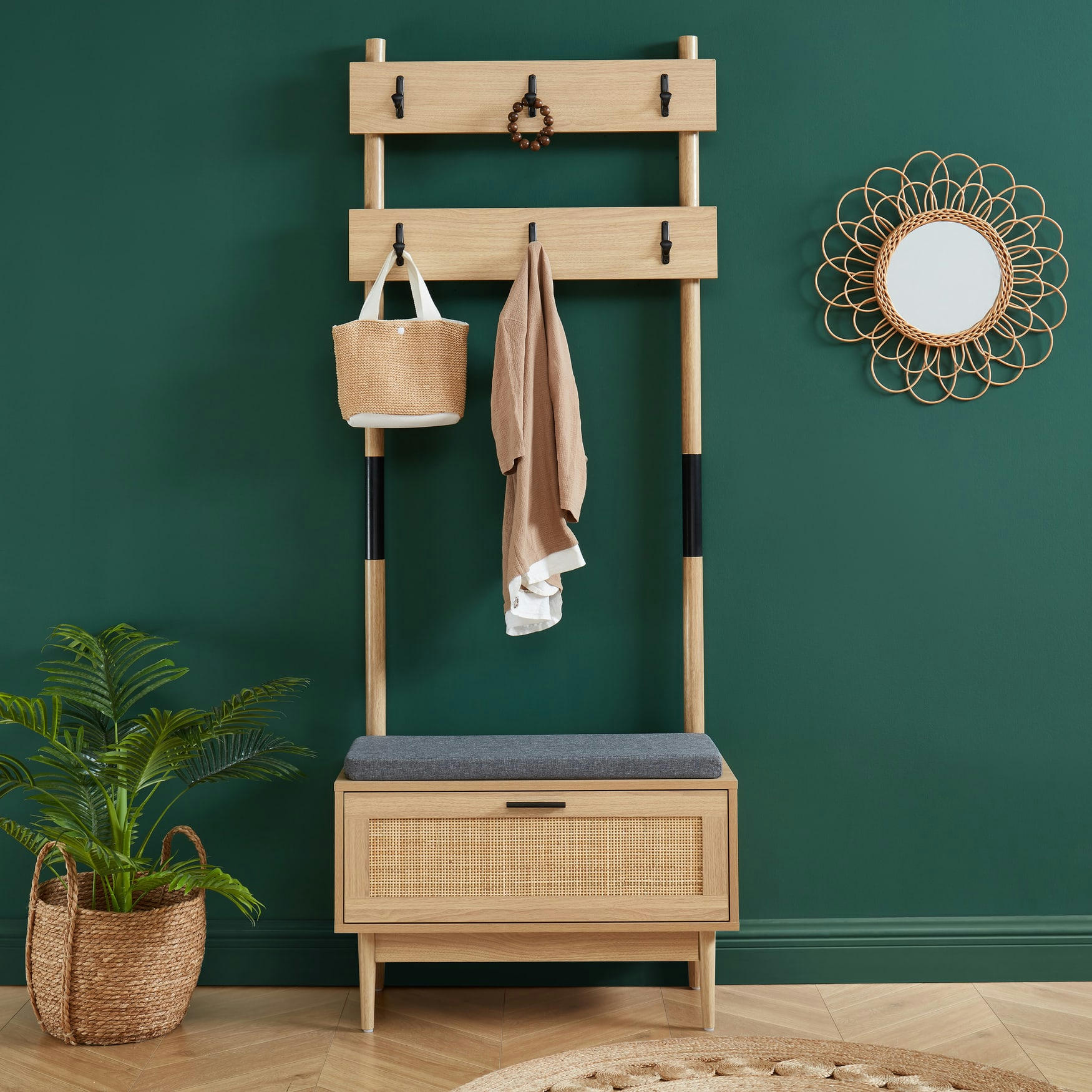 AMANA - Vestiaire d'entrée   cannage rotin  h185cm