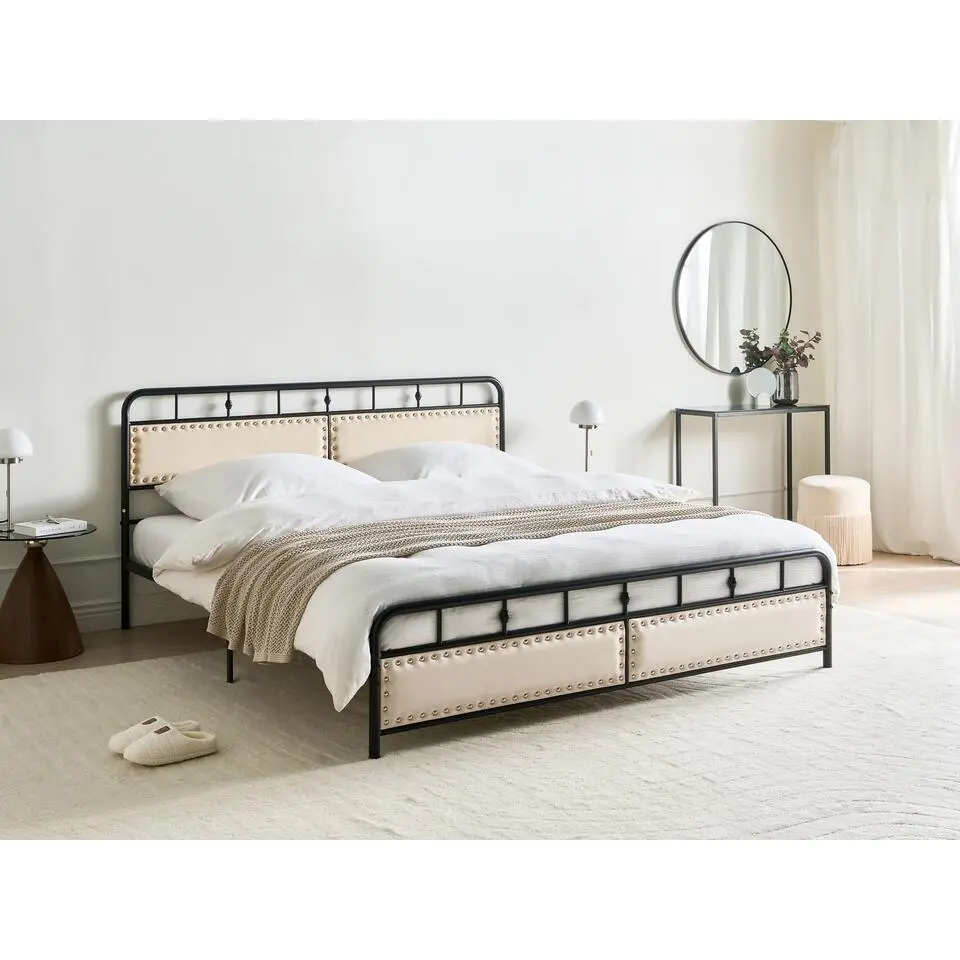 BREUILLET - Tweepersoonsbed - Zwart - 180 x 200 cm - IJzer