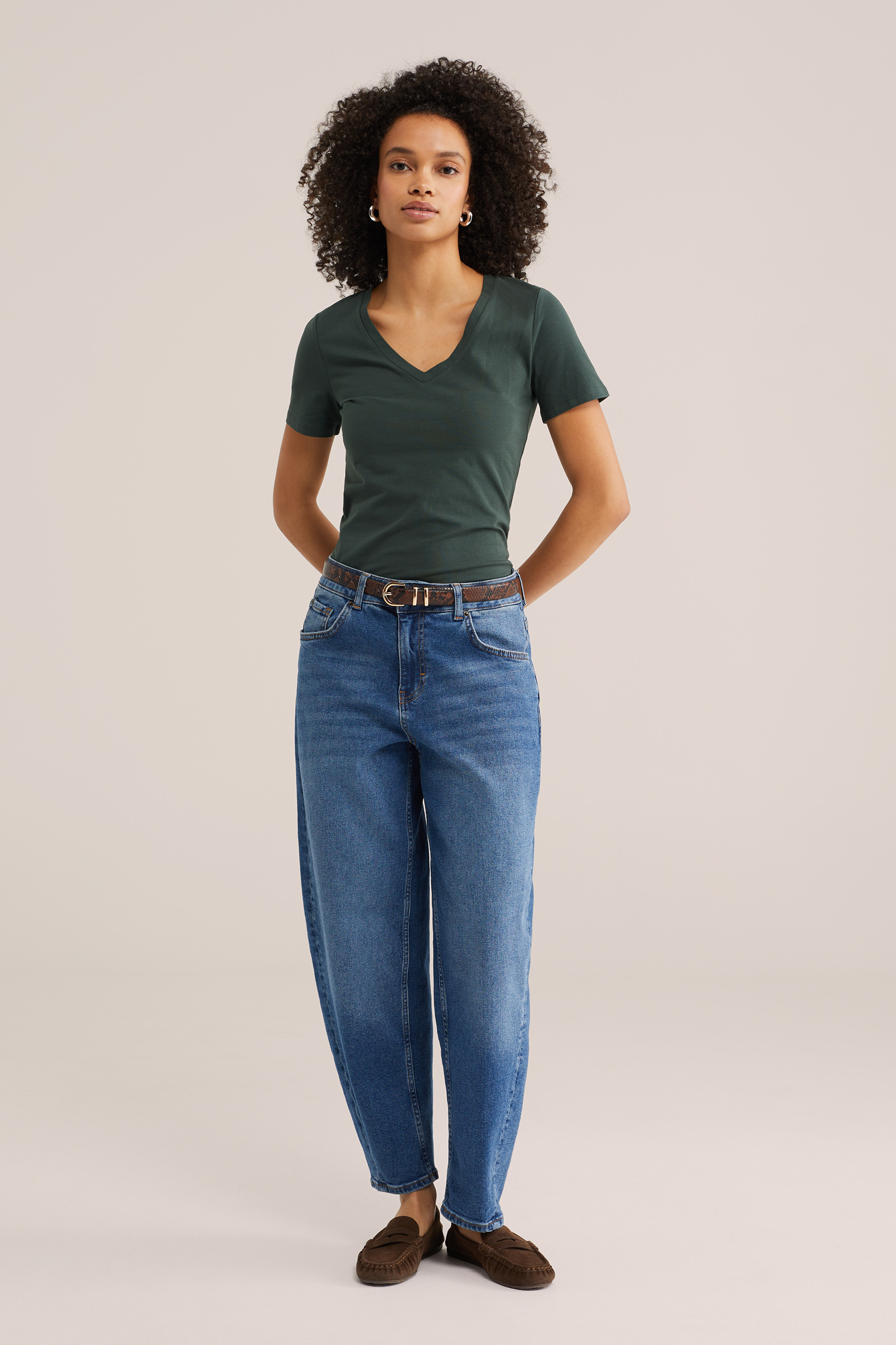 Dames T-shirt met V-hals