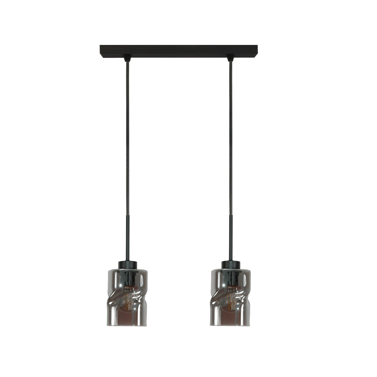 Lampa wisząca listwa EDYLIT grafitowe klosze loft 2xE27 GRETA 15-548