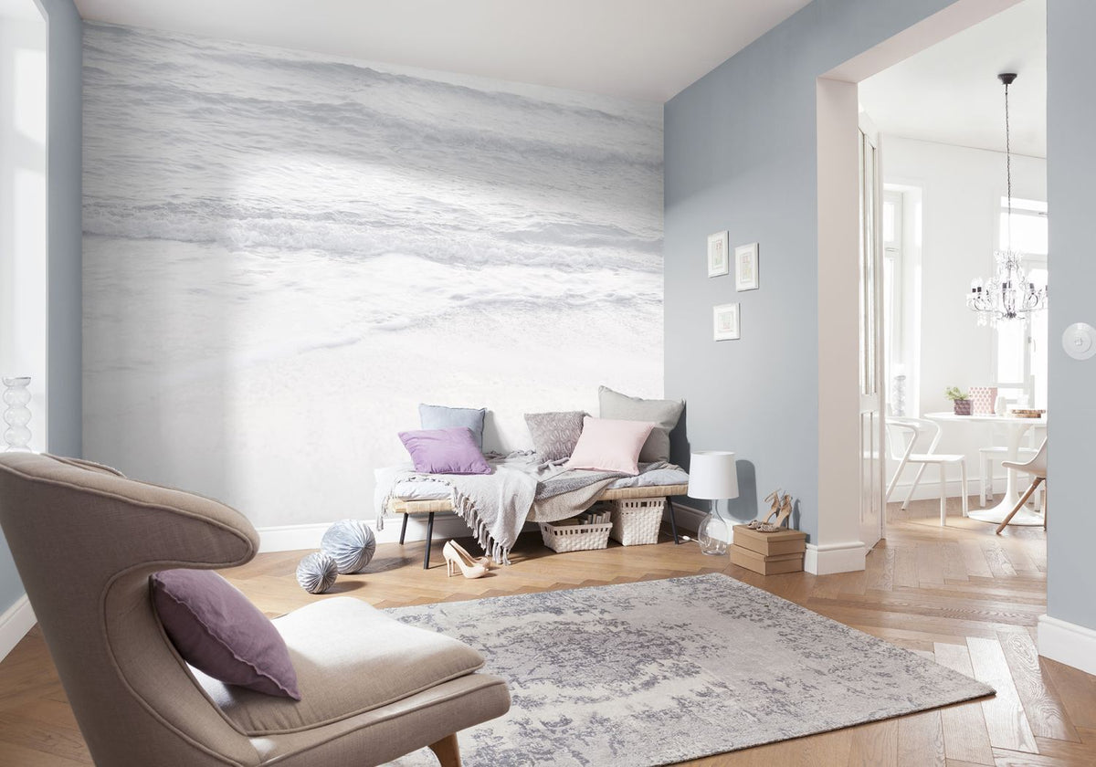 Sanders & Sanders fotobehang strand grijs wit - 400 x 280 cm - 612454