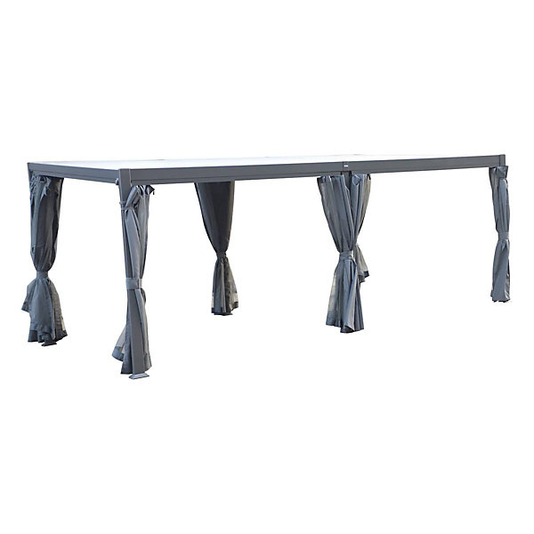 Moustiquaire pour pergola bioclimatique Avila graphite 6 x 3,5m en polyester - Hespéride