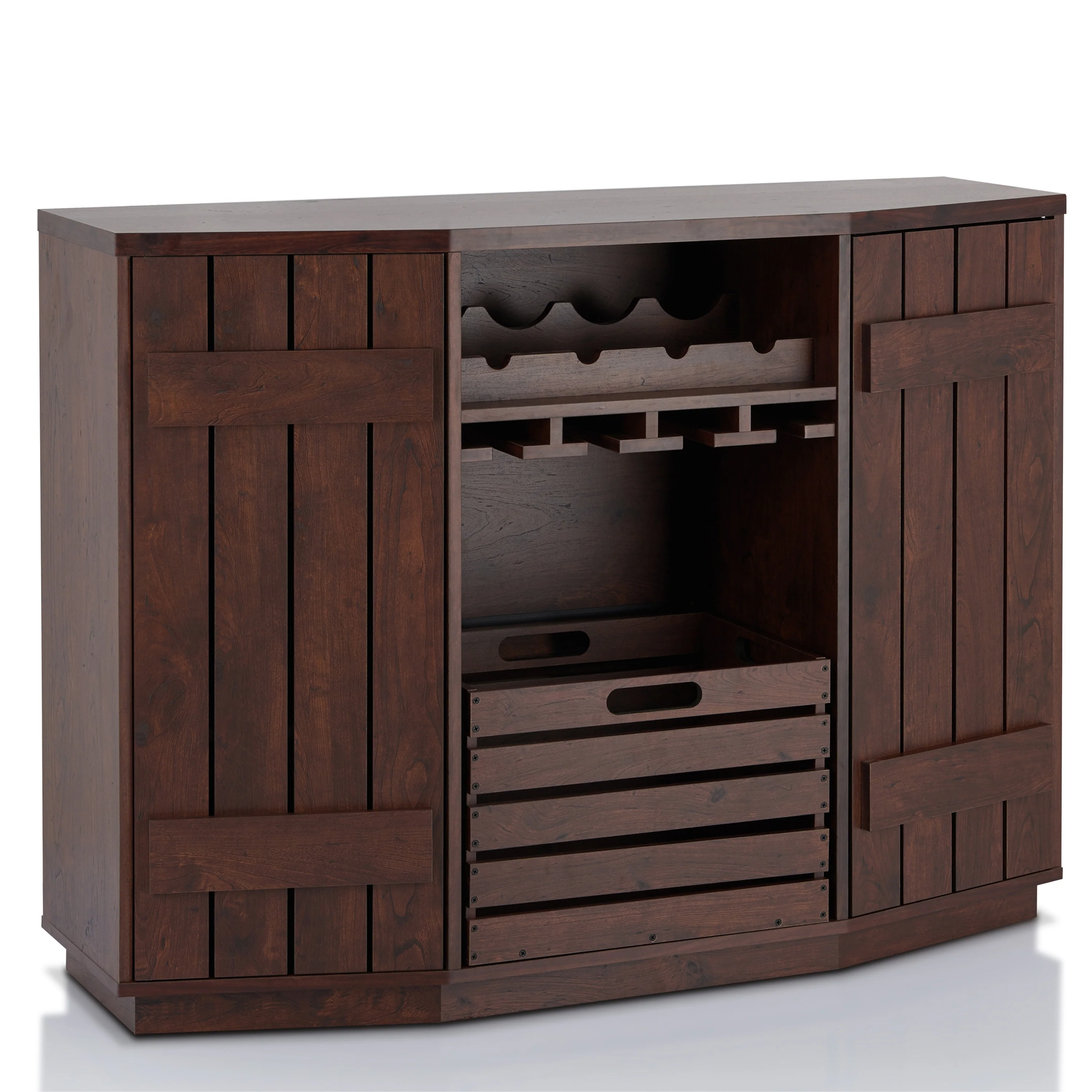 Furniture of America Lath Rustic 6-shelf Server