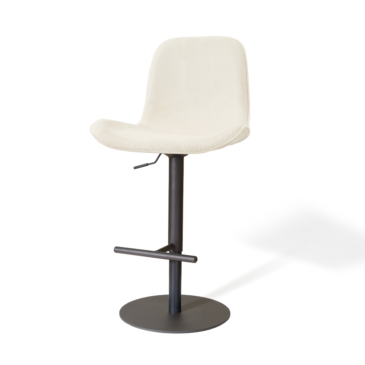 Nolon Niva-Fé tulp barkruk rib beige - verstelbaar - zwarte poten
