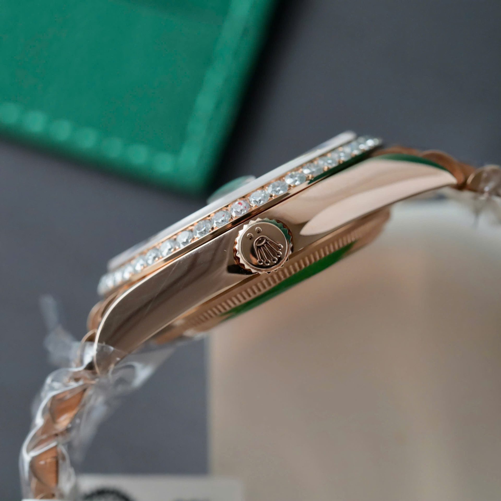 Rolex Day-Date RG Plated Eisenkiesel Dial With Diamonds 36mm Super Clone