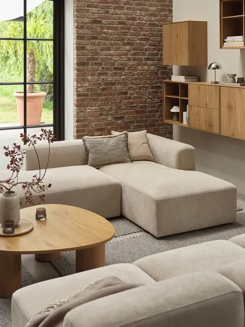 Sofamodul SKEJBY open-end venstre beige stof