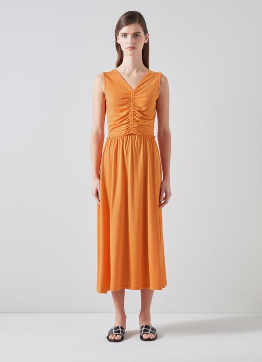 Claud Orange Dress with Cotton andLENZING? ECOVERO? viscose