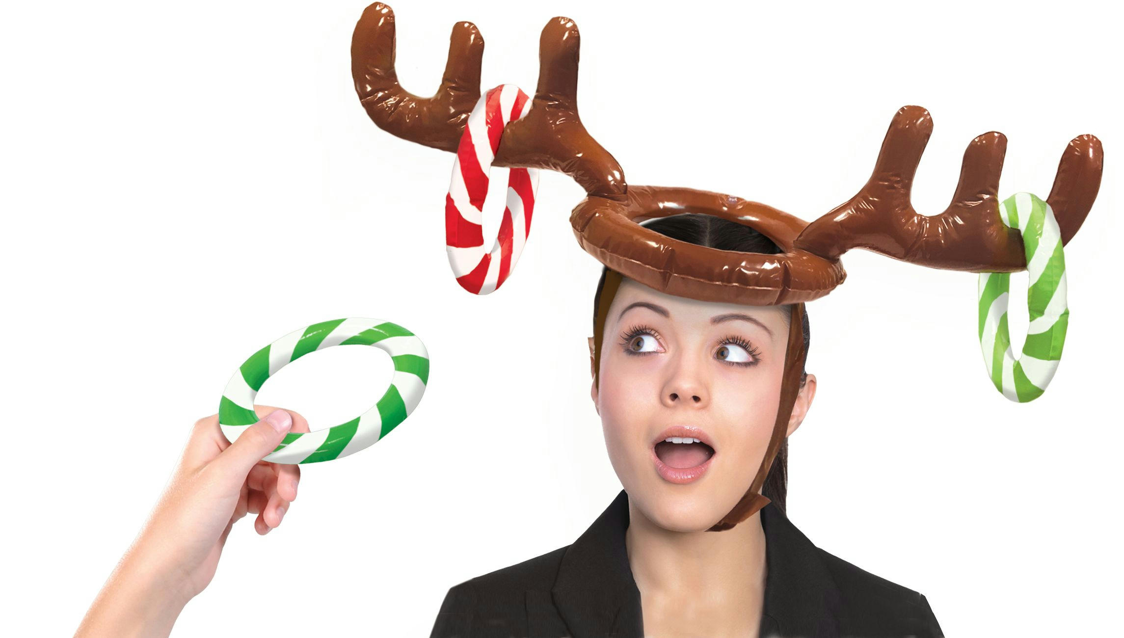 Inflatable Reindeer Hat Ring Toss Game