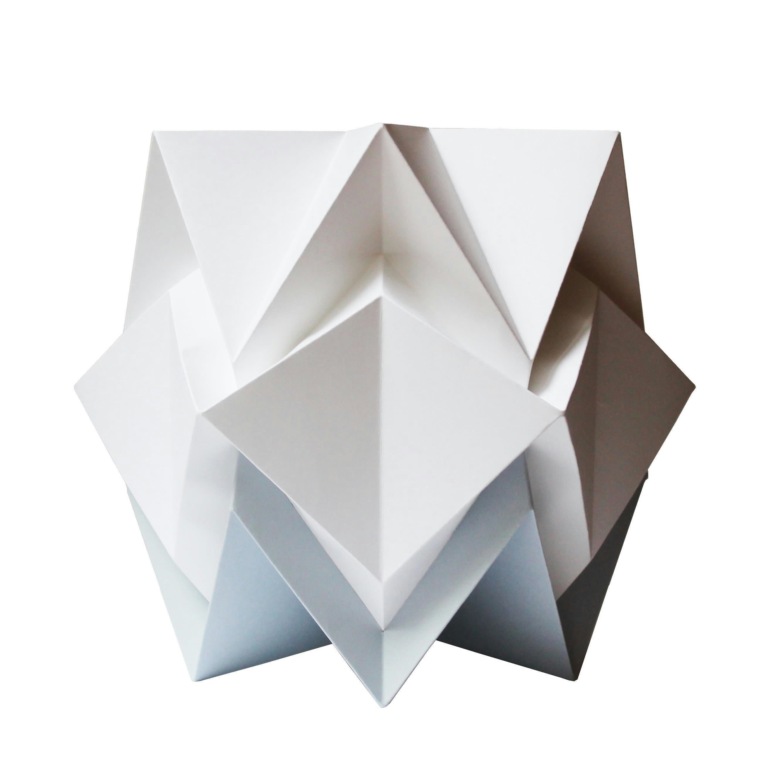 HIKARI - Lampe de table origami bicolore en papier taille M