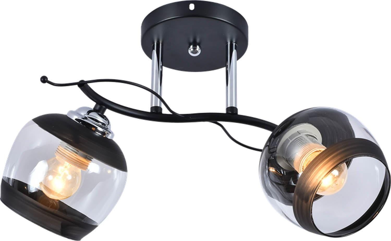 Lampa sufitowa czarna-chromowana Alemria 2xE27x60W wym: 25x48x15 cm Lampex