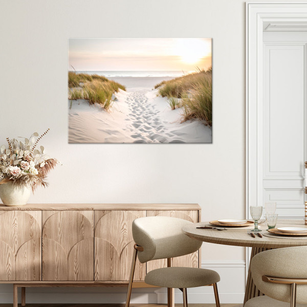 Obraz do salonu nowoczesny, Ścieżka na plażę piasek morze rośliny 30x20