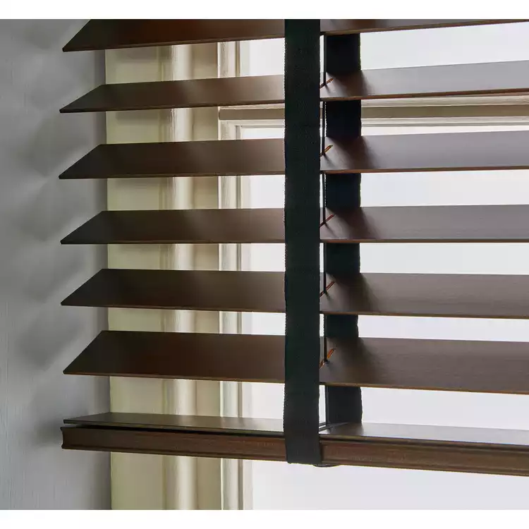 Habitat Wooden Brown 50mm Slat Venetian Tape Blind - 60cm