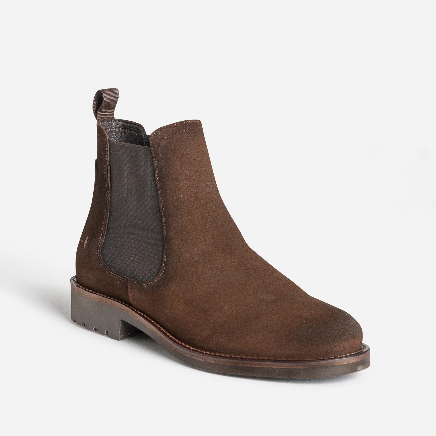 Chelsea boots marron cuir velours