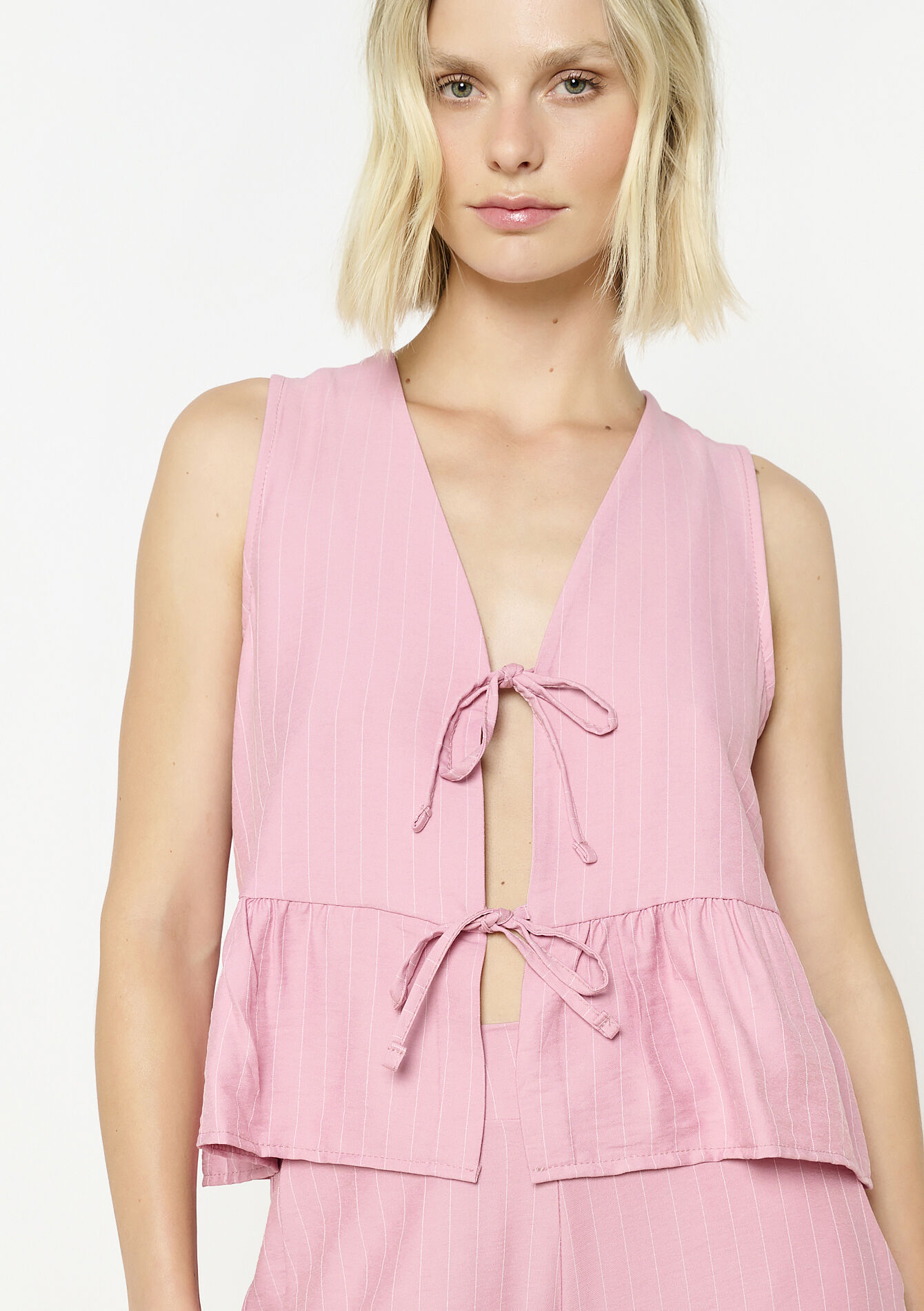 Gestreepte top met strik