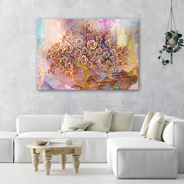 Feeby Obraz na płótnie, Kwiaty drzewo życia 60x40