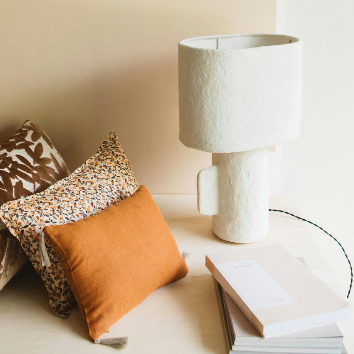 LES ESSENTIELS - Housse de coussin en lin lavé marron cuivre 25x35