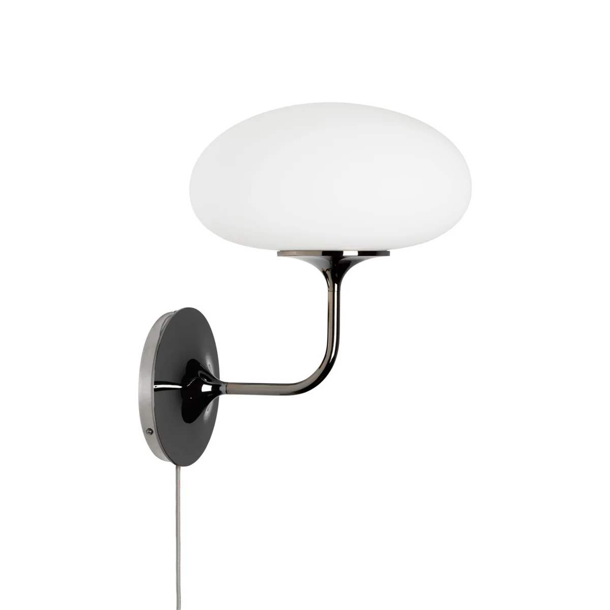Gubi - Stemlite Wandleuchte, Ø 32 cm, schwarz / chrom