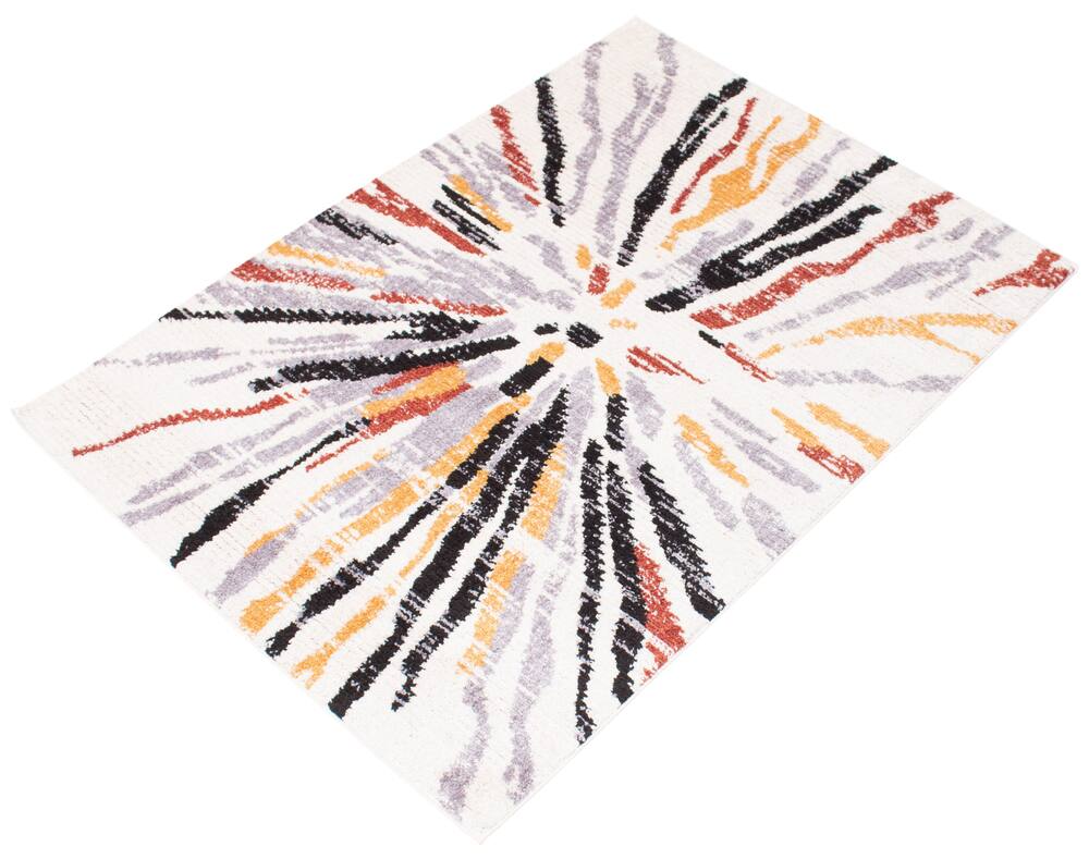ECARPET Morocco Sunburst Indoor Area Rug, Black/White, Assorted Sizes