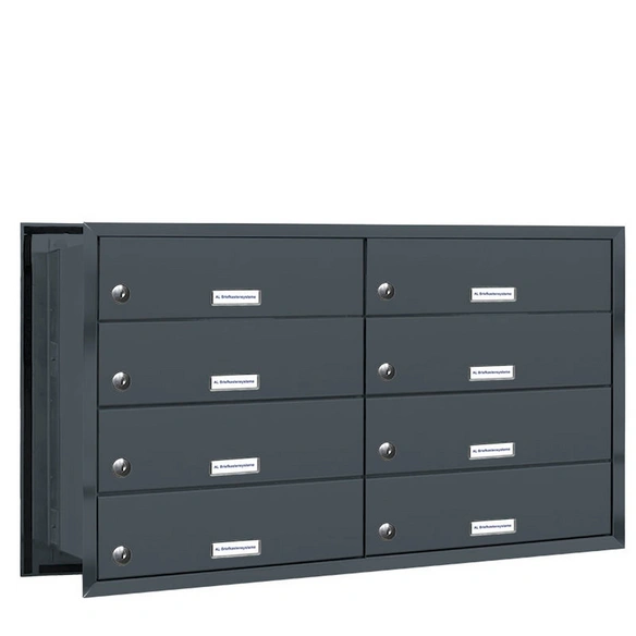 Briefkasten, Parteien: 8, Mauerdurchwurf, BxHxT: 153,236 x 46,0 x 48,0 cm