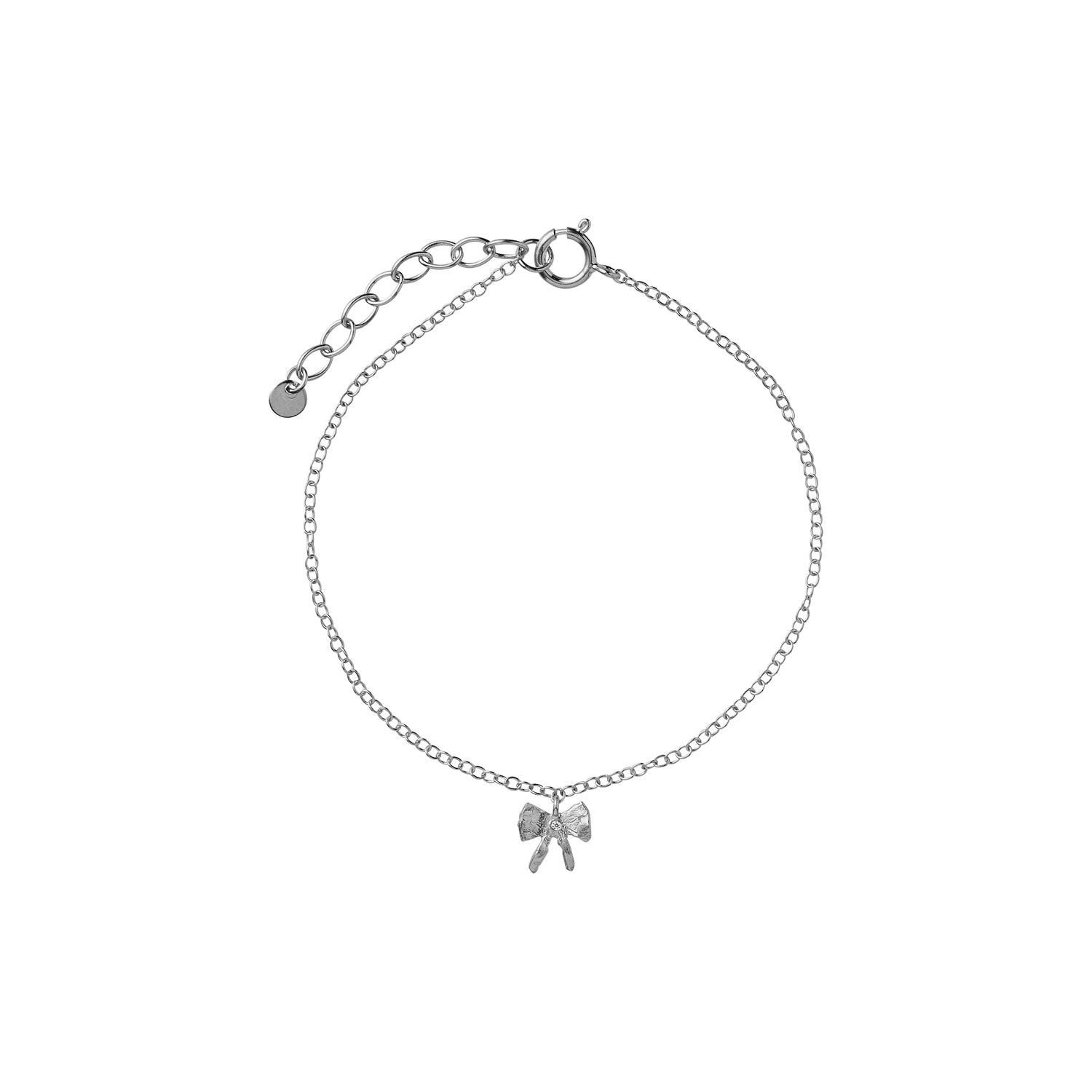 Petit Bow with Stone Bracelet , silver