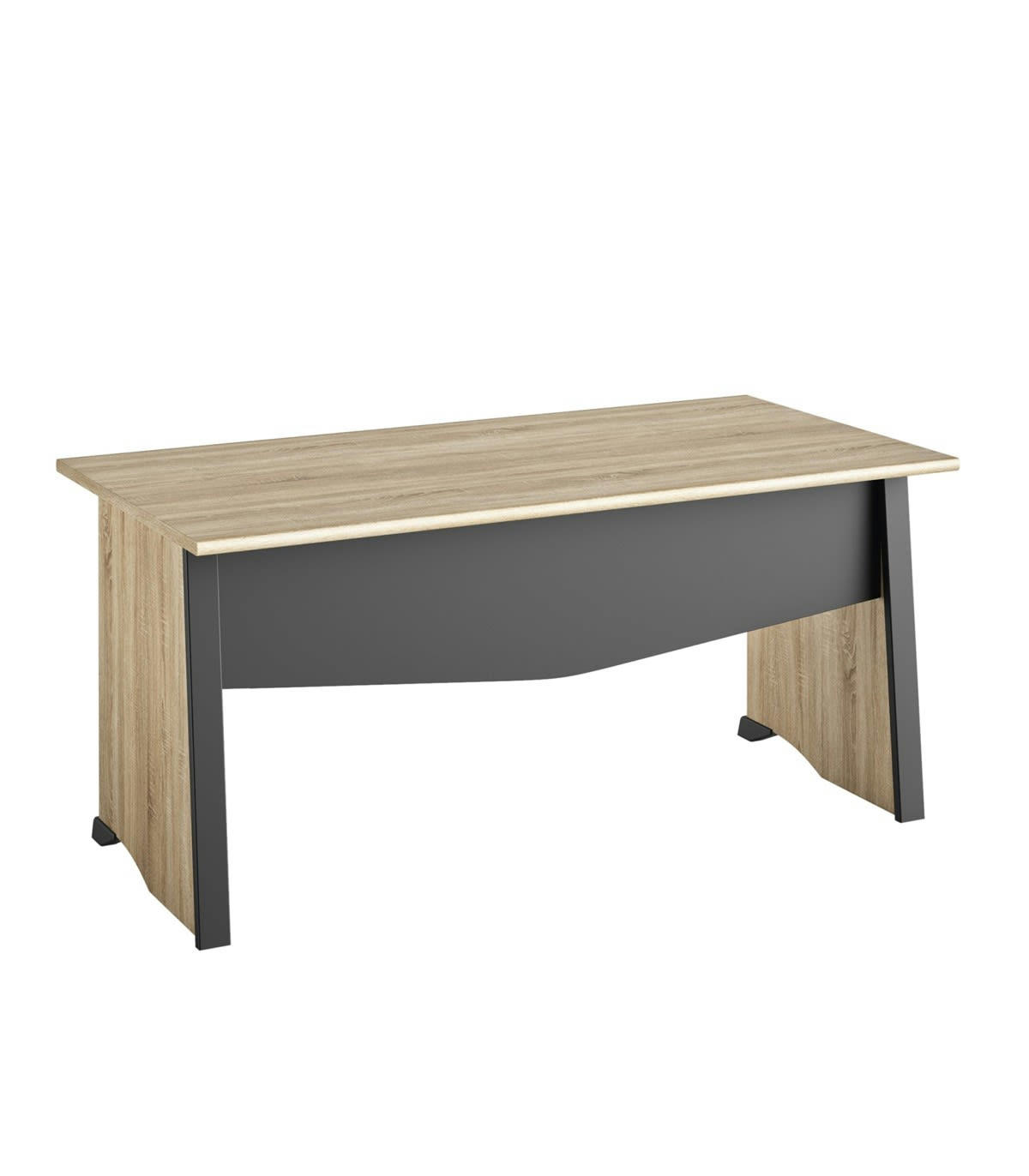 - Bureau style industriel avec voile de fond - Beige et Noir