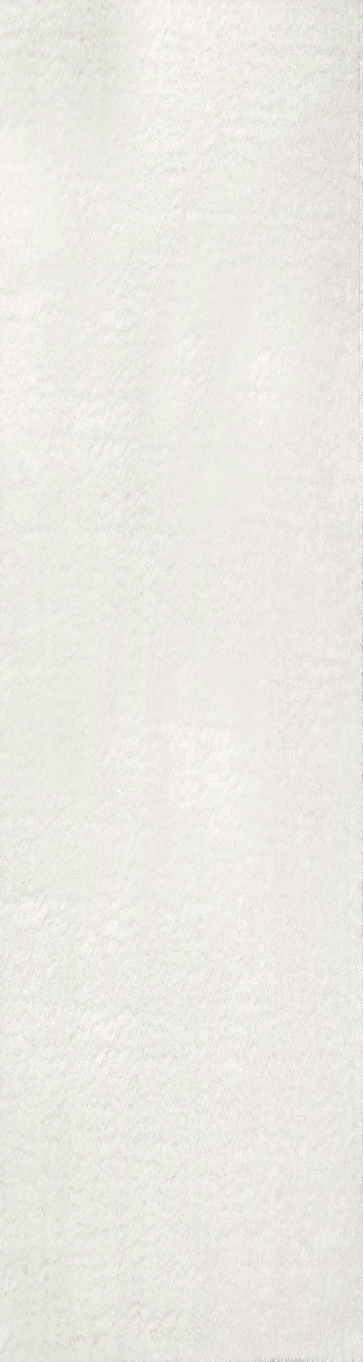 COSY - Tapis en polyester brillant motif uni blanc 80x300