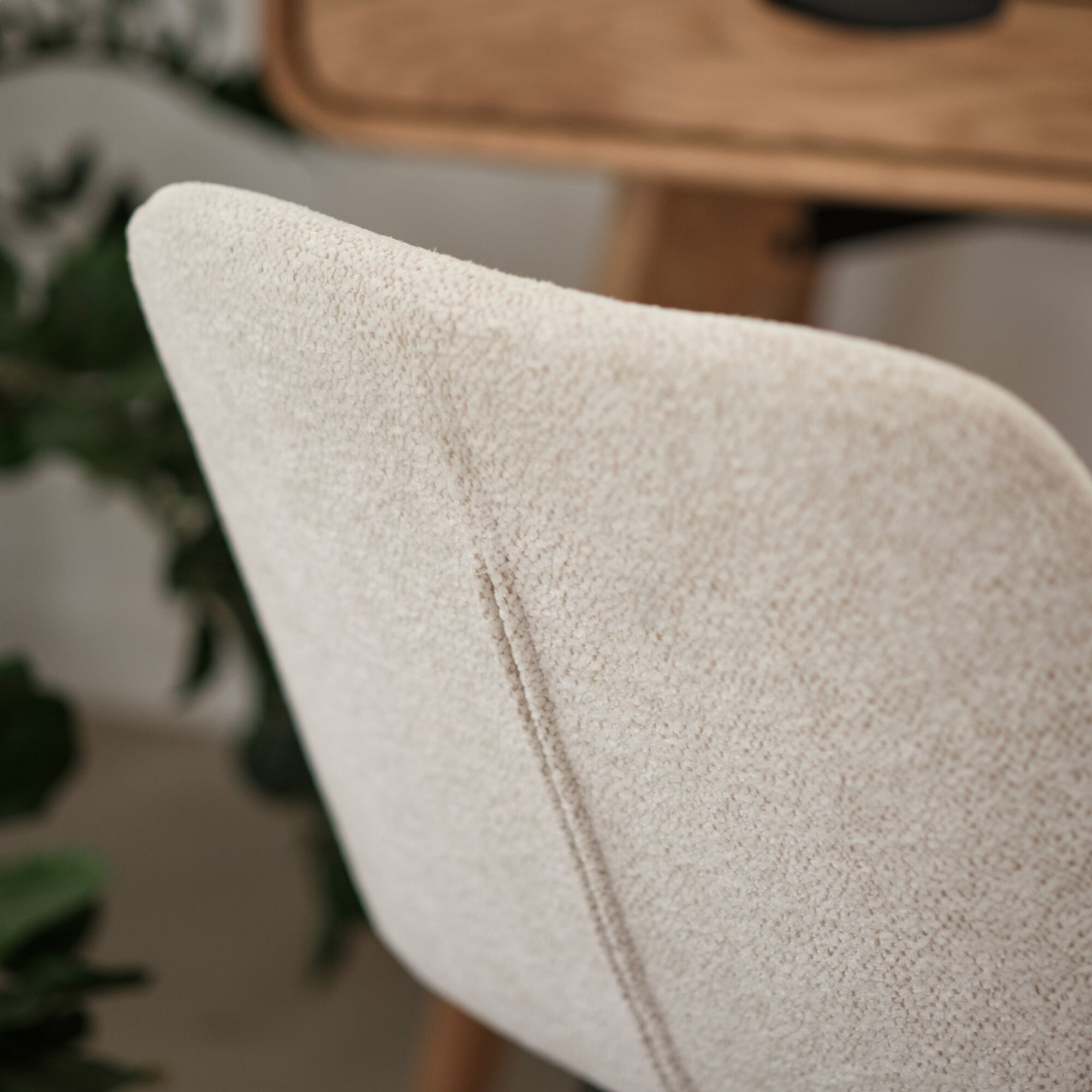 AFONSO - Chaise en tissu sans accoudoirs - beige