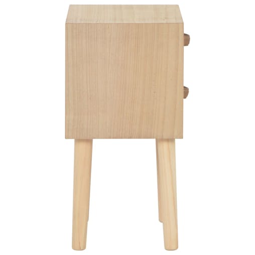 NNEVL Bedside Cabinet with 2 Drawers 30x25x49.5 cm Solid Pinewood