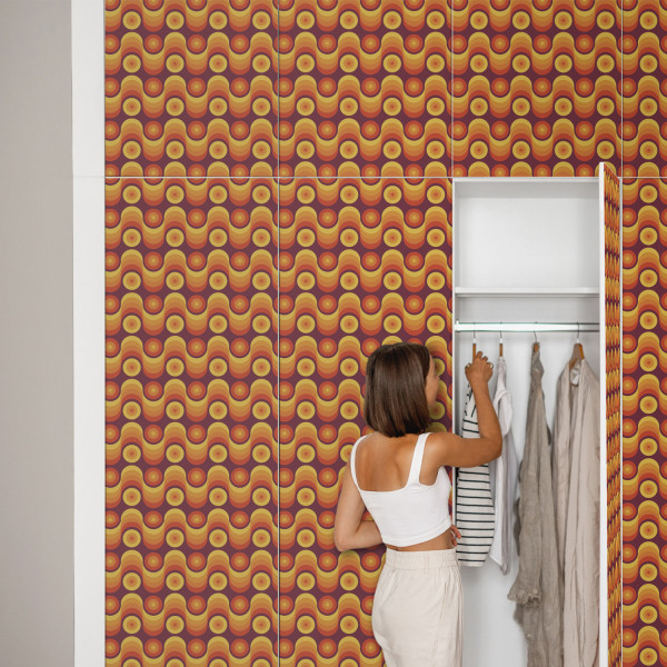Okleina na meble Rytmiczne koła 50x100 Folia samoprzylepna Kuchnia